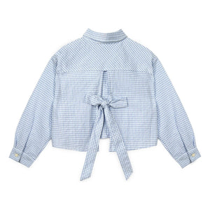 Mipounet - Camisa con lazo a rayas Sylvie | Azul claro