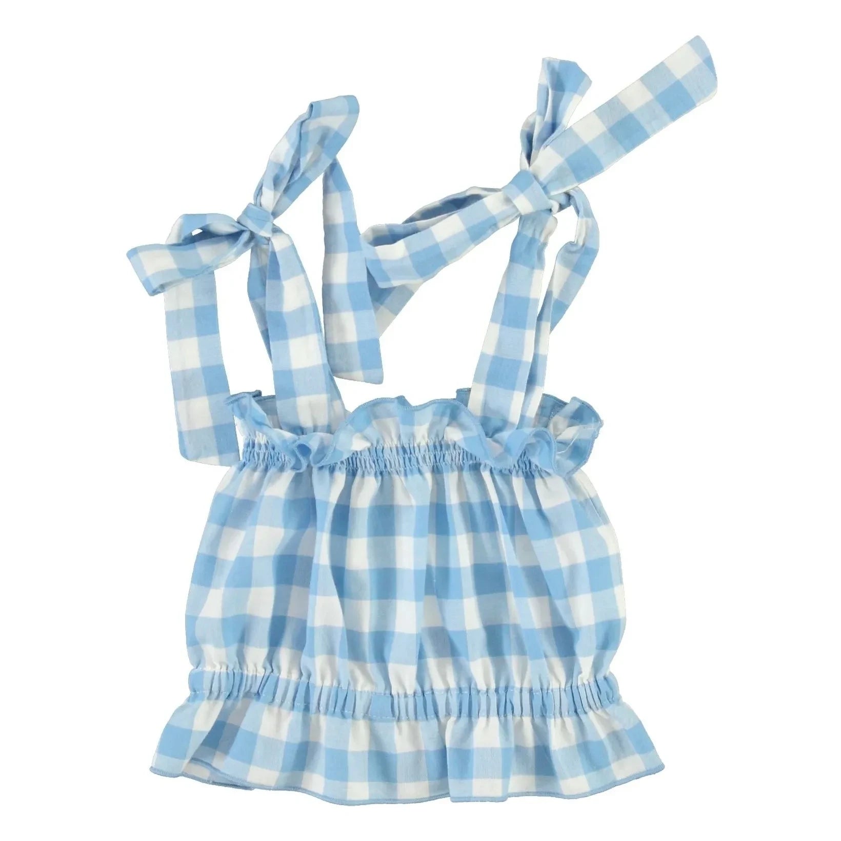 Bebe Organic - Top sin tirantes a cuadros Viola | Azul claro