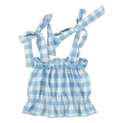 Bebe Organic - Top sin tirantes a cuadros Viola | Azul claro