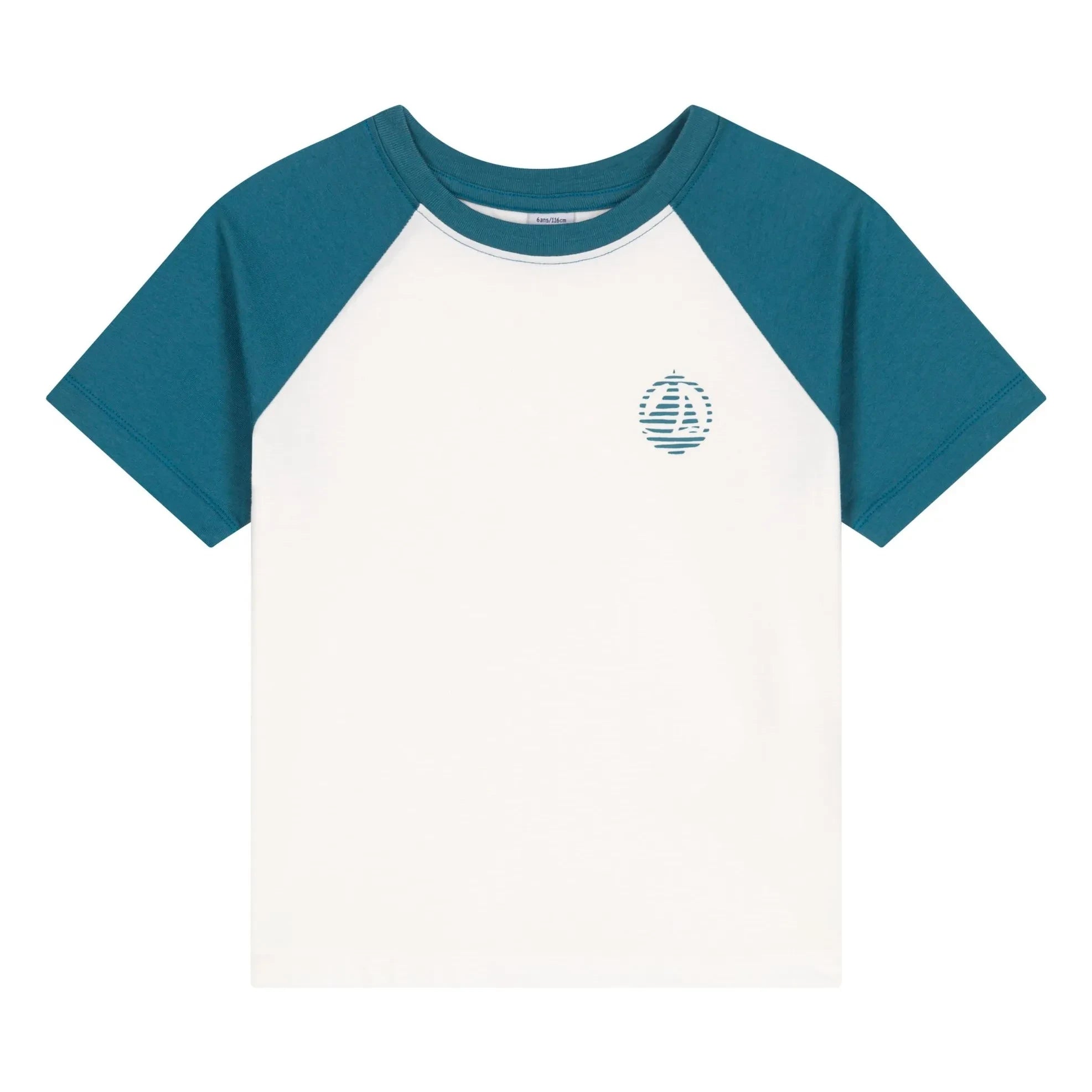 Petit Bateau - Camiseta Bibi de algodón orgánico | Azul pavo real