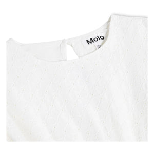 Vestido con volantes de algodón orgánico Molo Carma | Blanco
