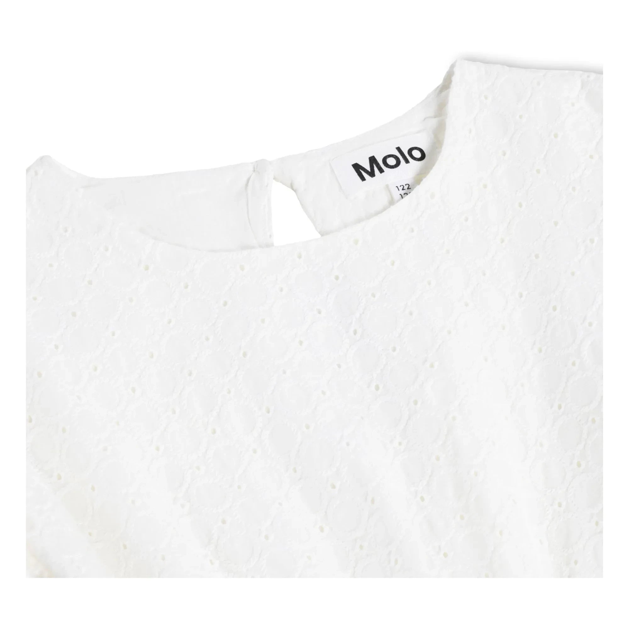 Vestido con volantes de algodón orgánico Molo Carma | Blanco