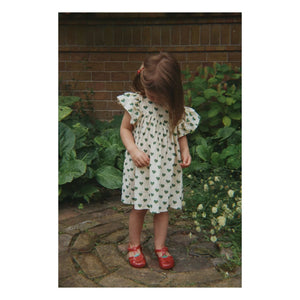 Konges Sløjd - Vestido de algodón orgánico Coco Hearts | Crudo