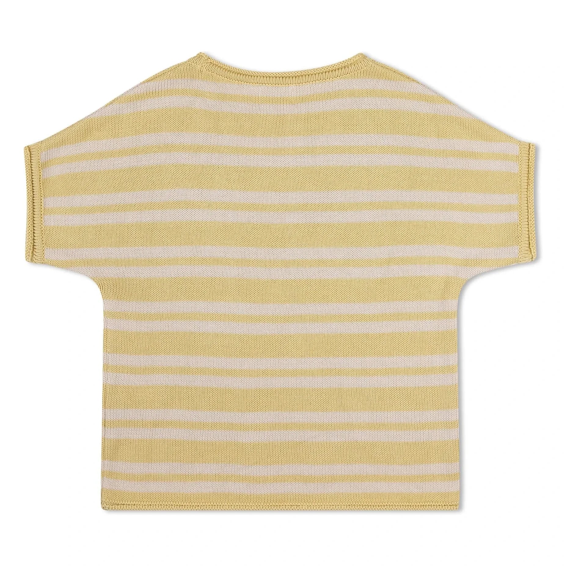 Matona - Camiseta de punto fino de algodón orgánico a rayas | Amarillo pálido