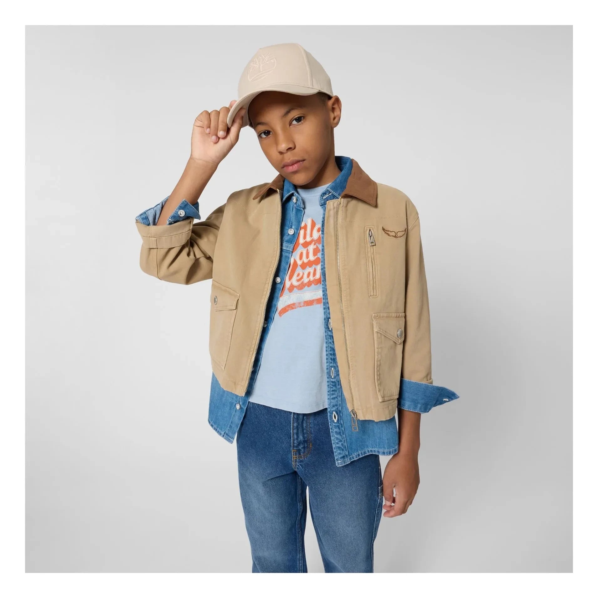 Zadig & Voltaire - Chaqueta de trabajo con cuello en contraste | Beige