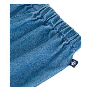 Petit Bateau - Pantalón sarouel de denim ligero | Azul vaquero