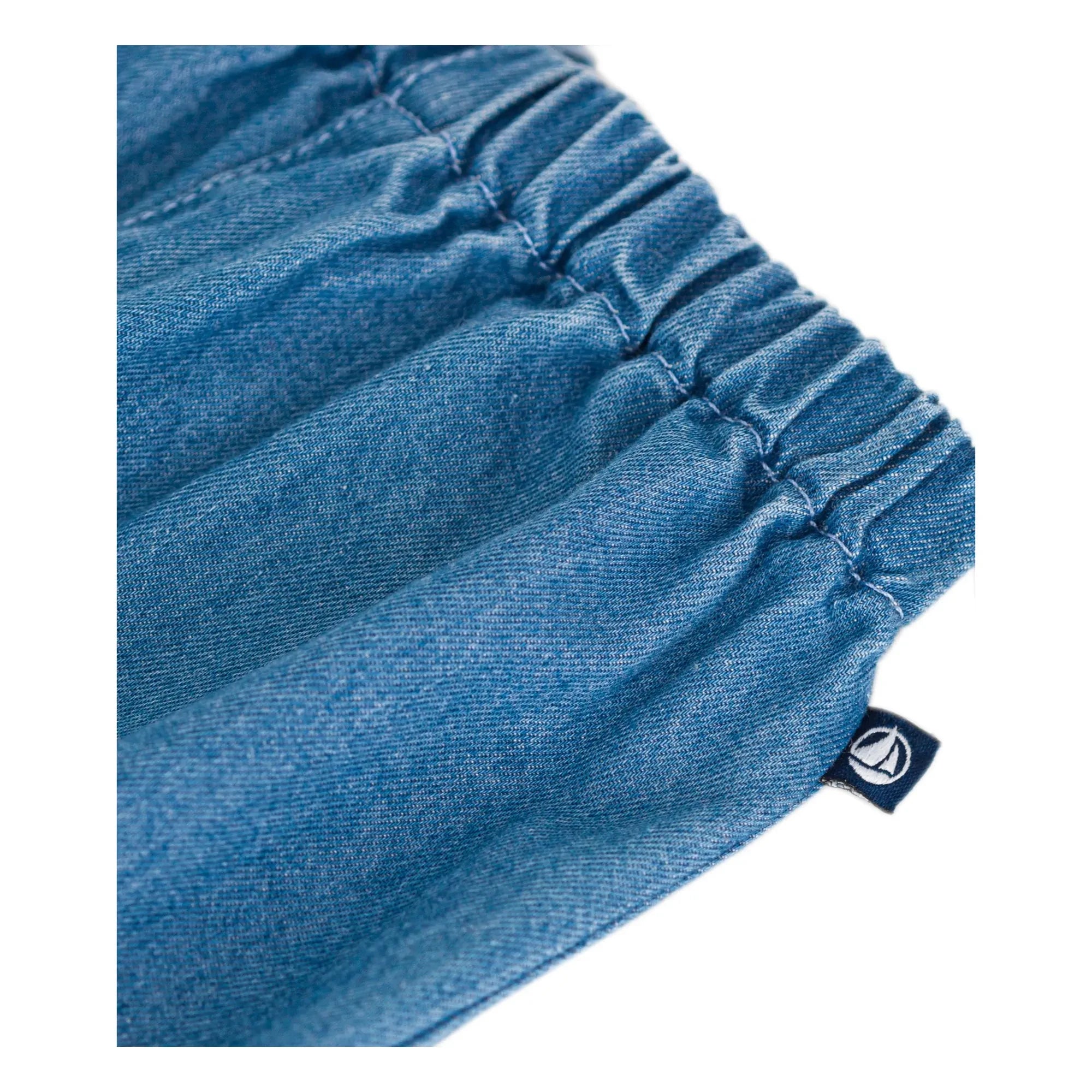 Petit Bateau - Pantalón sarouel de denim ligero | Azul vaquero