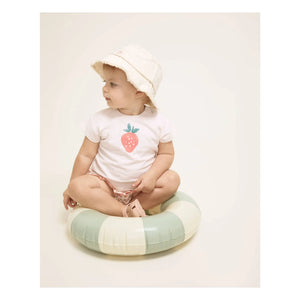 Búho - Camiseta de bebé de algodón orgánico con fresas | Rosa pálido
