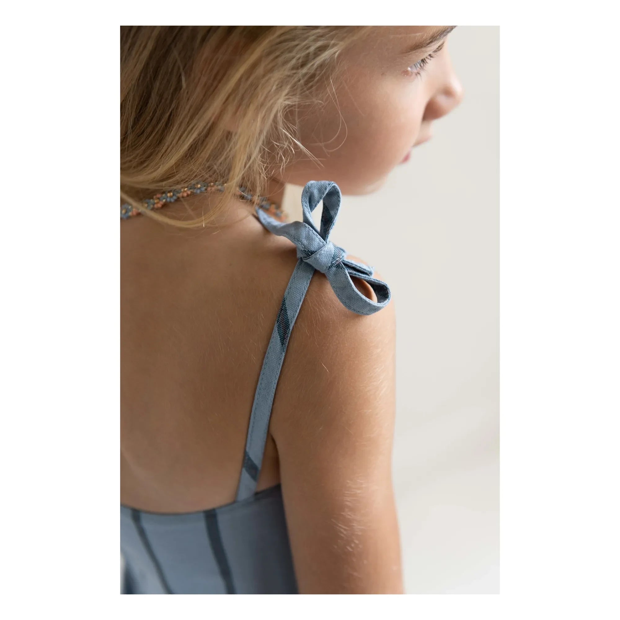 Jenest - Vestido Bonne de algodón orgánico a rayas | Azul claro