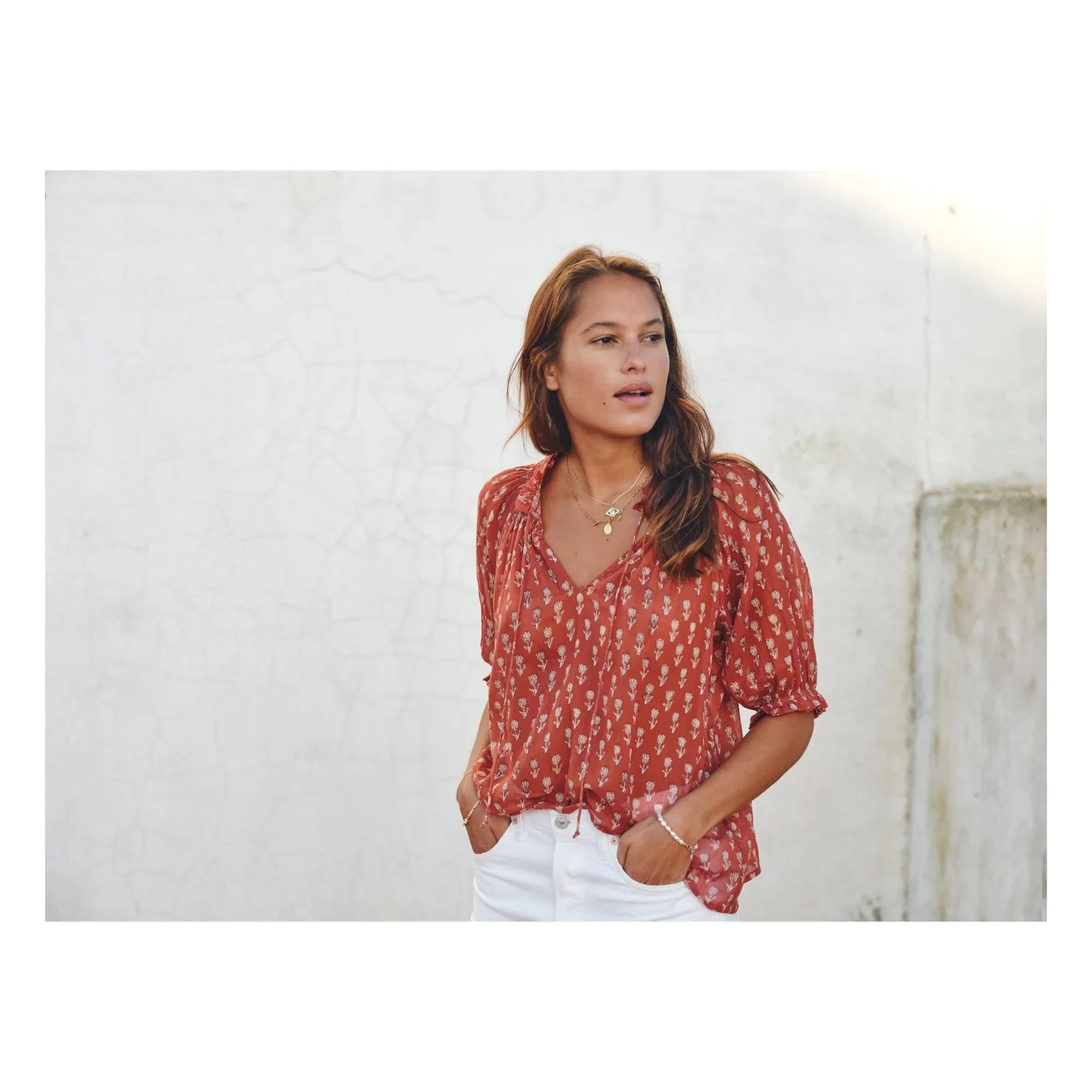 M.A.B.E. - Blusa Ari de algodón | Ladrillo