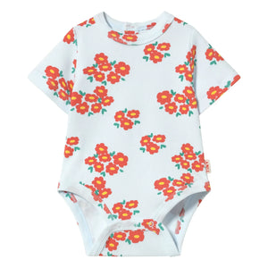 Tinycottons - Body de algodón orgánico con flores | Azul claro
