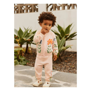 Molo - Pantalones de chándal de algodón orgánico con estampado floral | Rosa claro