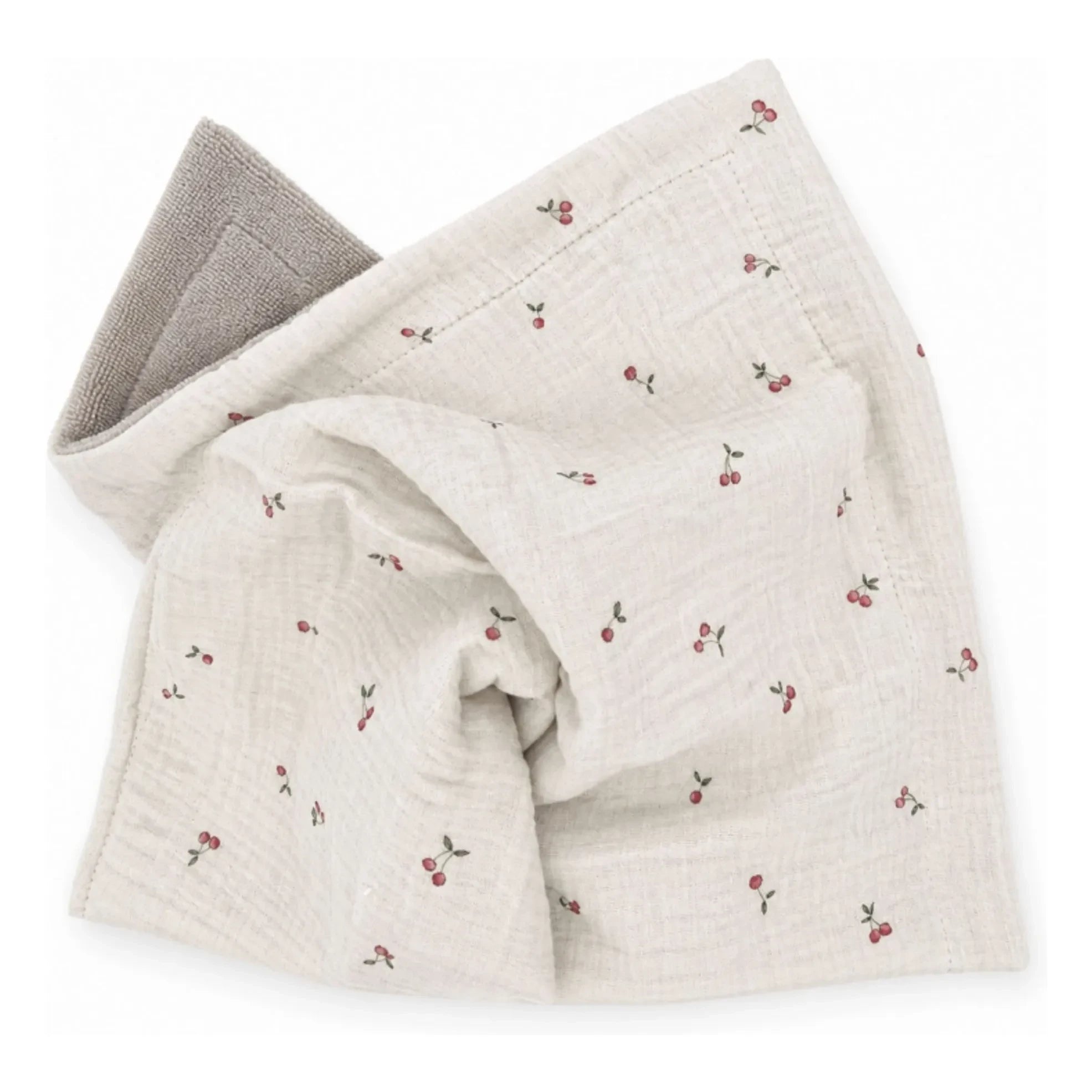 Babyshower - Edredón con estampado de cerezas | Crudo