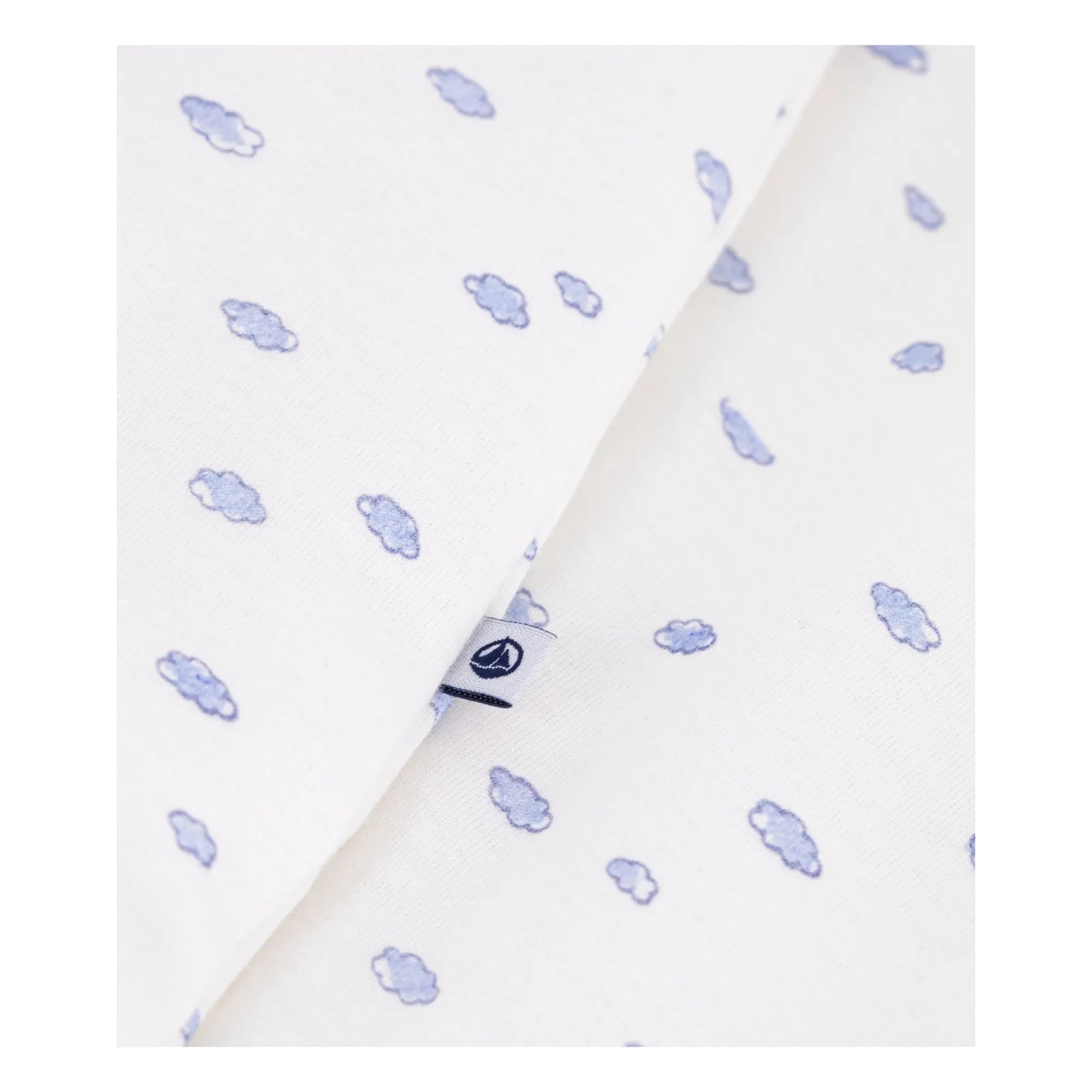 Petit Bateau - Saco de dormir de algodón orgánico Nuages | Blanco