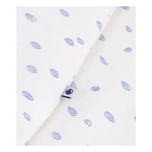 Petit Bateau - Saco de dormir de algodón orgánico Nuages | Blanco