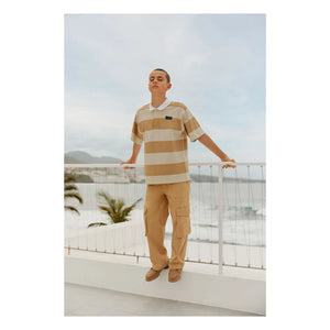 Molo - Polo de algodón orgánico a rayas Reef | Beige