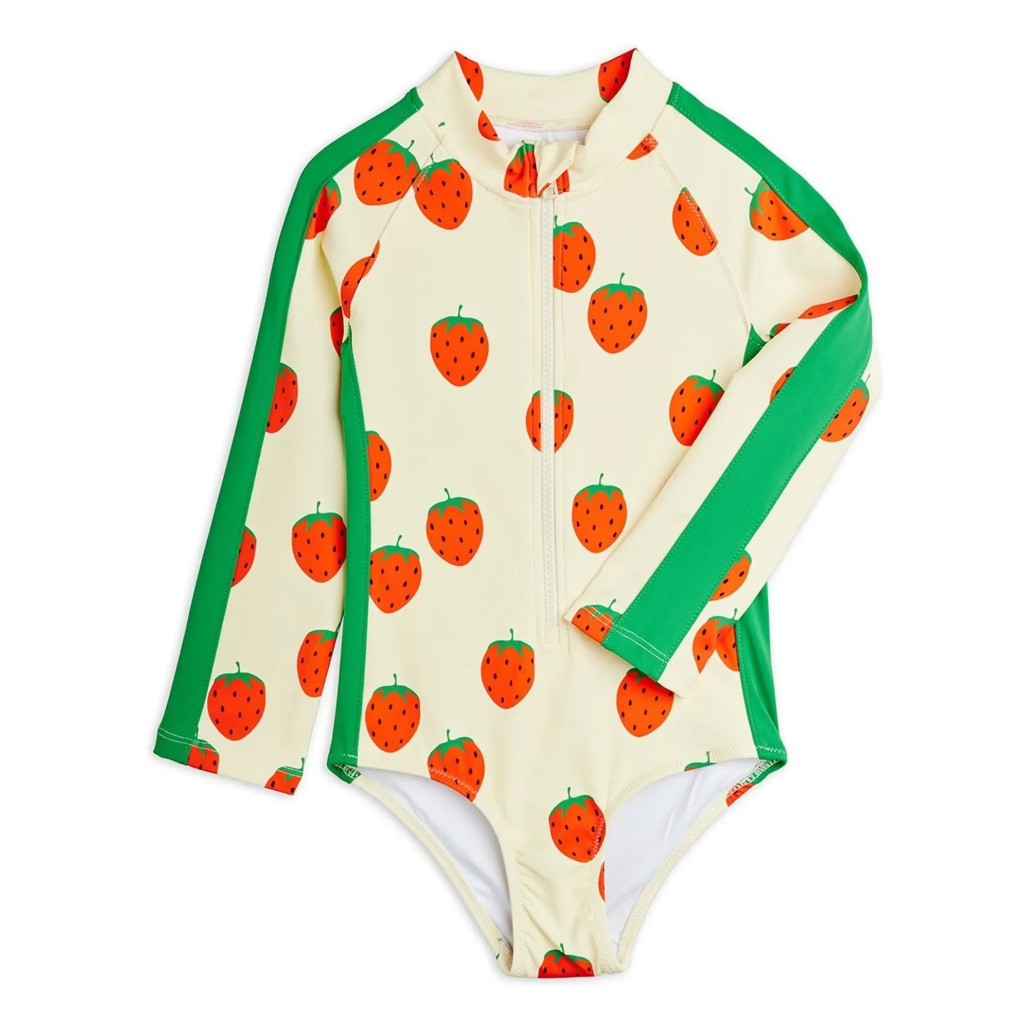 Mini Rodini - Bañador de manga larga Fresa de fibras recicladas | Crudo