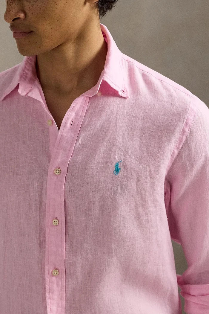 Camisa deportiva de lino de manga larga para hombre Polo Ralph Lauren