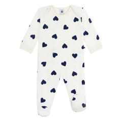 Petit Bateau - Pijama PB con corazones Sleep Well | Crudo