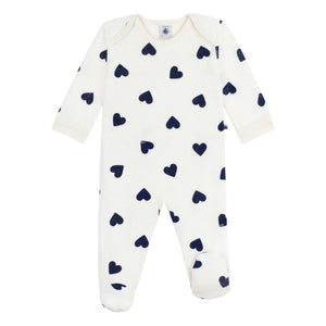 Petit Bateau - Pijama PB con corazones Sleep Well | Crudo