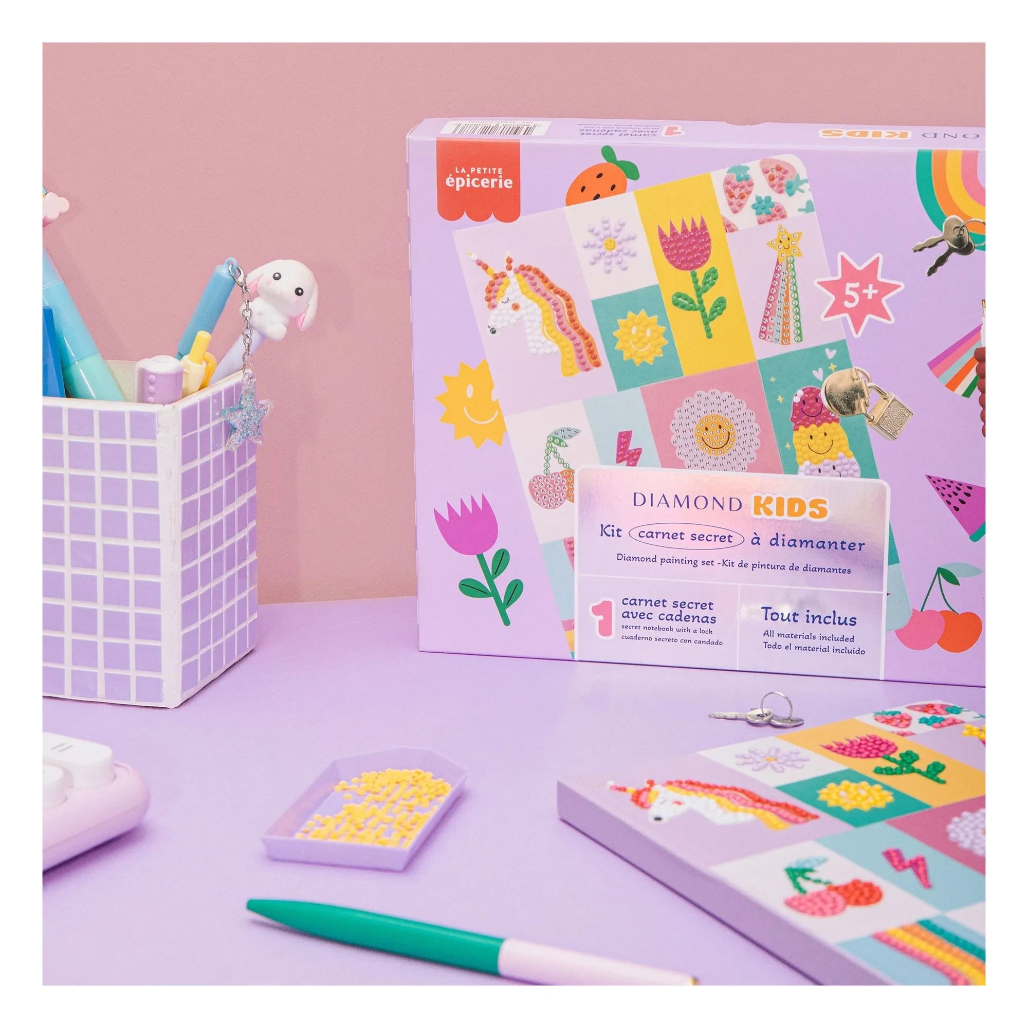 La Petite Épicerie - Kit de pintura de diamantes para niños - Cuaderno secreto