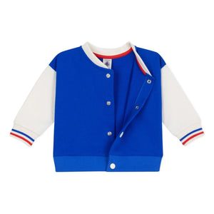 Petit Bateau - Chaqueta Colorblock Teddy | Azul rey