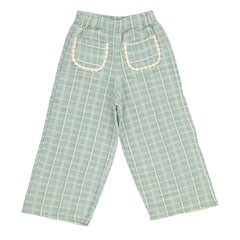Bebe Organic - Pantalón de pana con bolsillos y cuadros Mia | Azul Verde