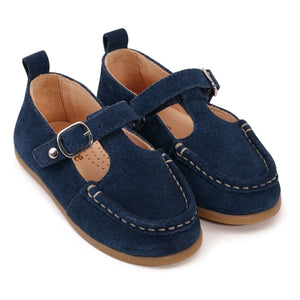 Lazare - Zapatos de ante color oliva para bebé | Azul marino