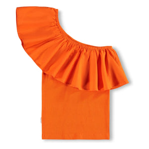 Molo - Rebecca Parte superior de volantes asimétricos de algodón orgánico | Naranja