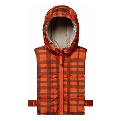 Fudoon - Exclusivo Fudoon X Smallable - Abrigo con capucha reversible a cuadros | Naranja