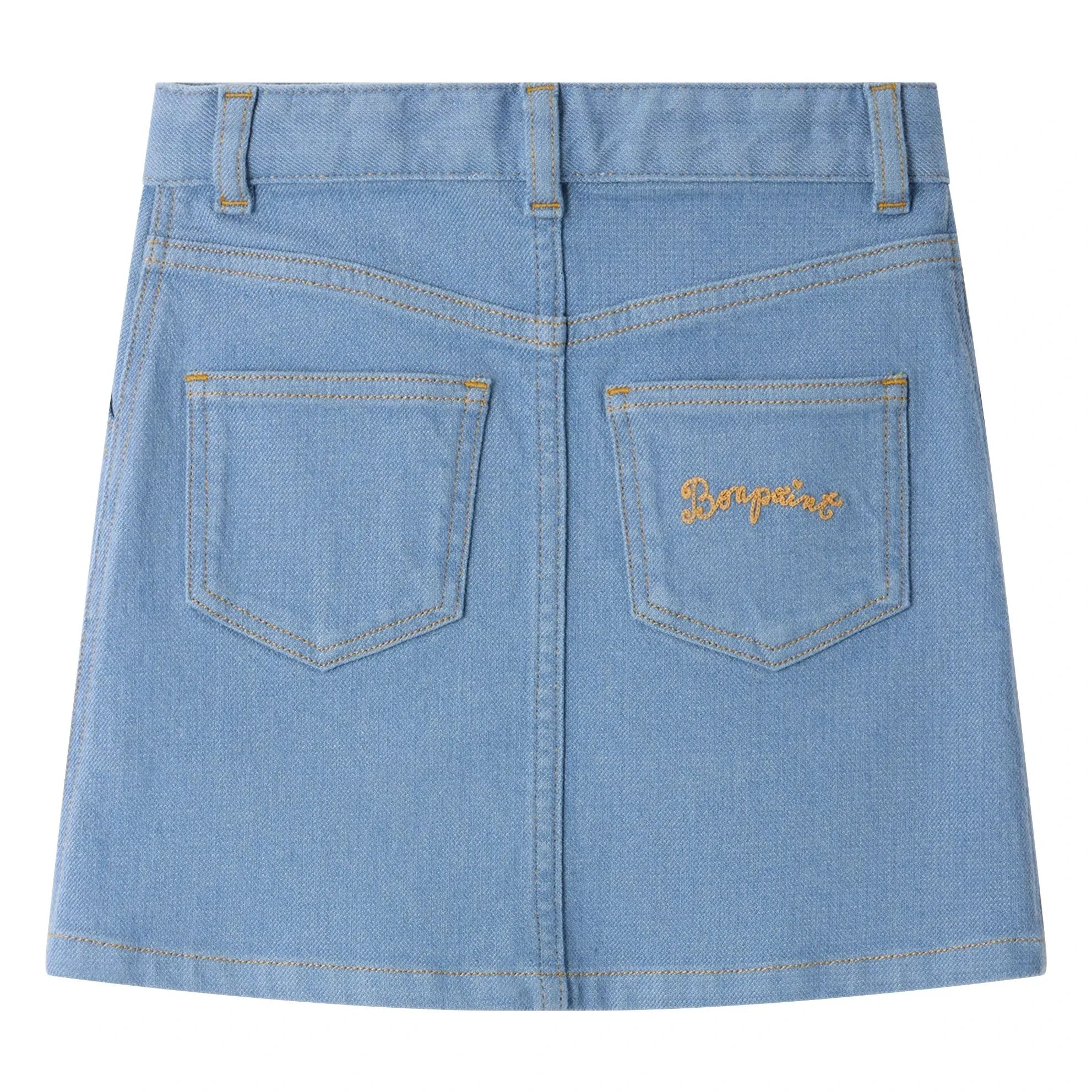Bonpoint - Dexie Denim Organik Pamuk Etek | Gri Mavi