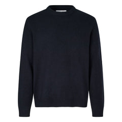 Samsoe Samsoe - Jersey de lana Isak con cuello redondo | Azul Oscuro
