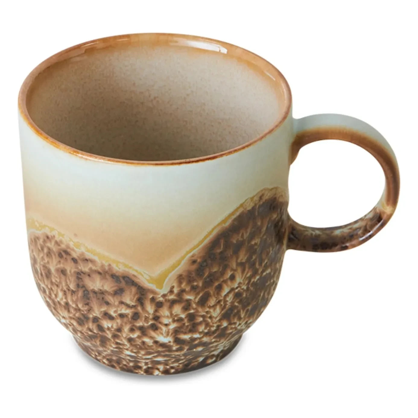 HKliving - Taza de café de cerámica de gres | Marrón