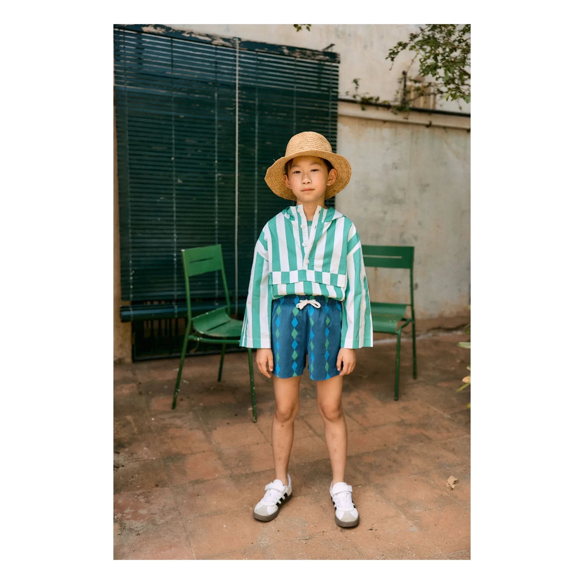 Tinycottons - Pantalones cortos de algodón orgánico Losange | Azul