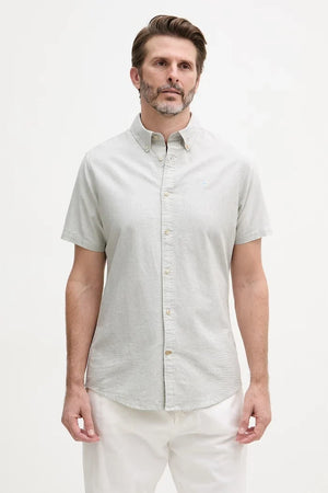 Camisa de hombre Barbour de algodón Oxford Oxtown de manga corta entallada
