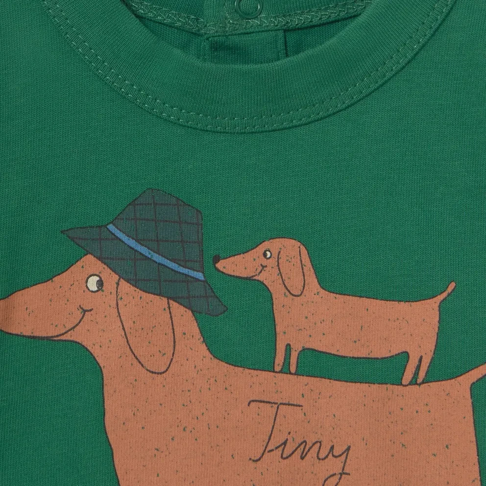 Tinycottons - Organik Pamuklu Bebek Köpek Tişörtü | Yeşil
