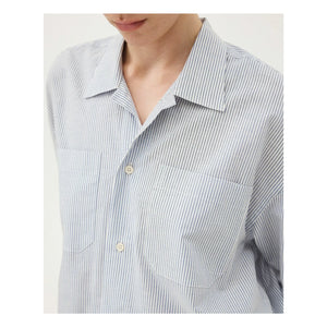 Noyoco - Camisa De Algodón Orgánico De Raya Bora | Azul Claro