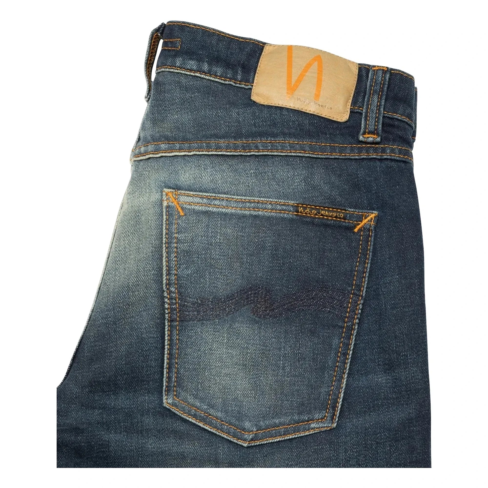 Nudie Jeans - Vaqueros de algodón Solid Ollie Lost Light | Gris azulado pálido