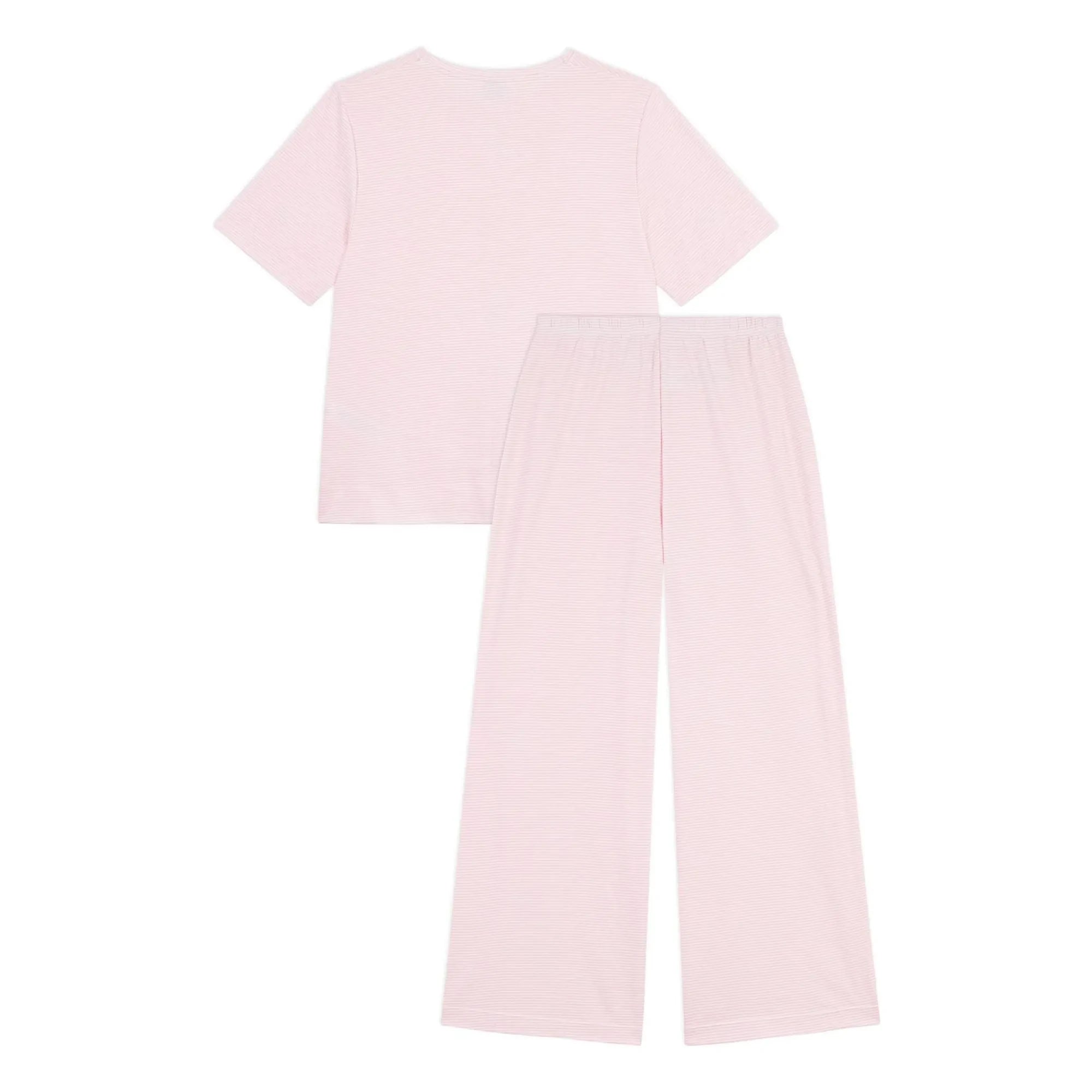 Petit Bateau - Pijama de algodón orgánico a rayas | Rosa