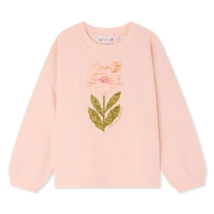 Bonpoint - Sudadera Myla Fleur de algodón orgánico | Pembe