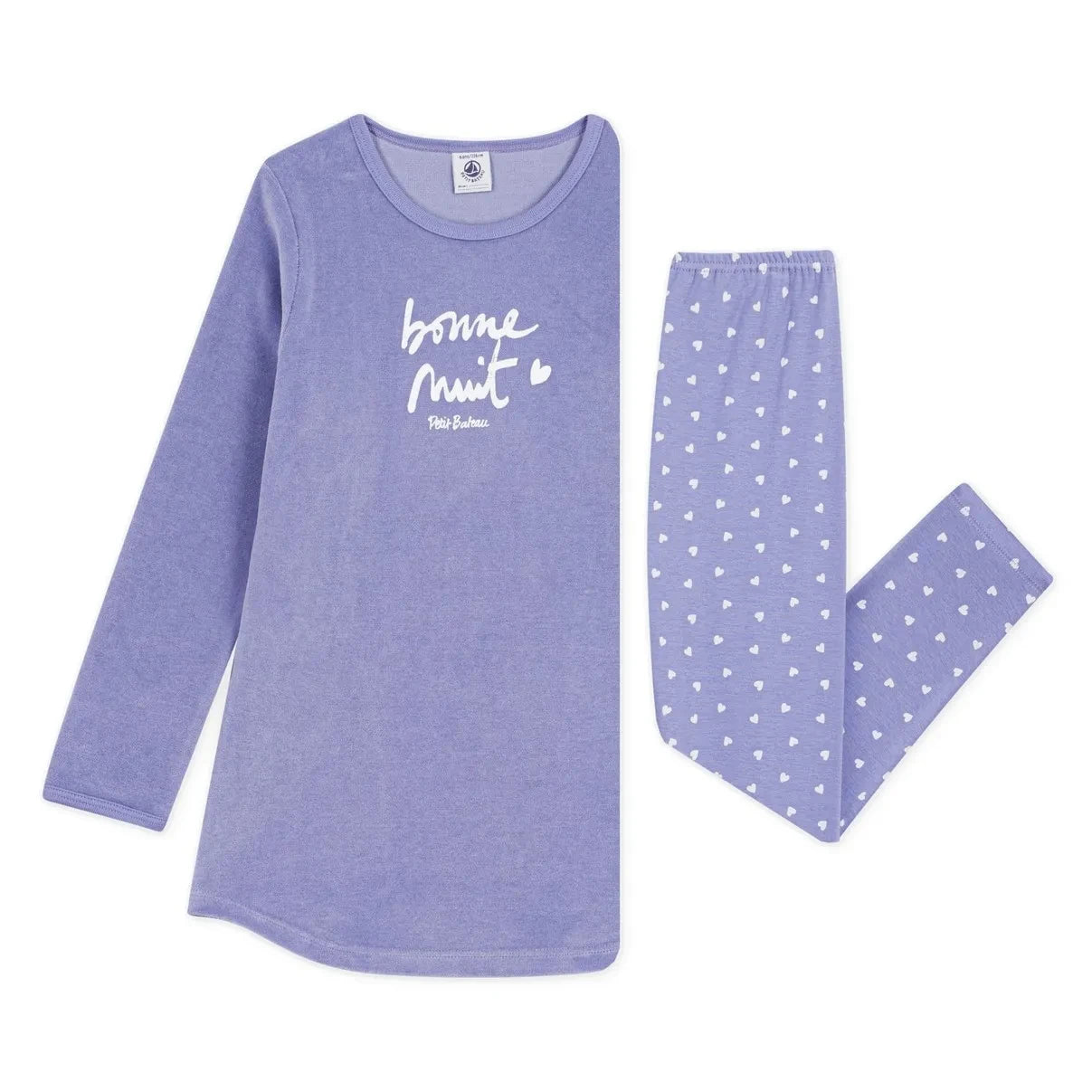 Petit Bateau - Pyjama Gecelik Bonne Nuit Organik Pamuk | Lavanta
