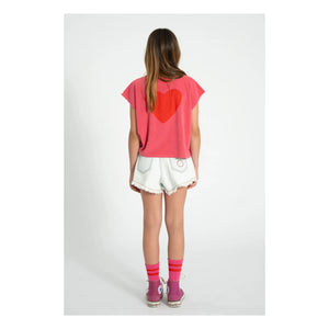 Piupiuchick - Camiseta sin mangas de esponja de algodón orgánico Love | Fucsia