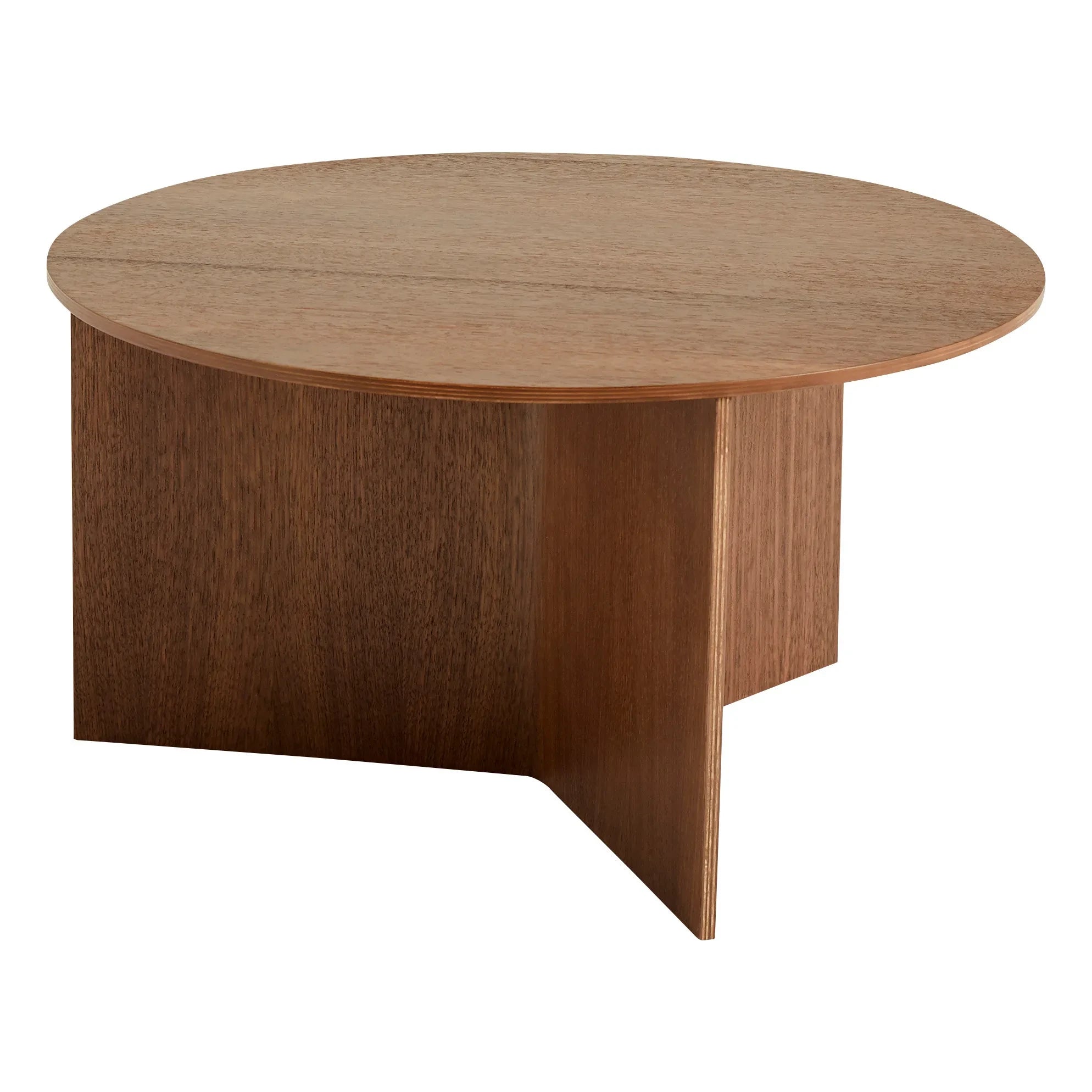 Hay - Mesa redonda de madera con ranuras | Nogal