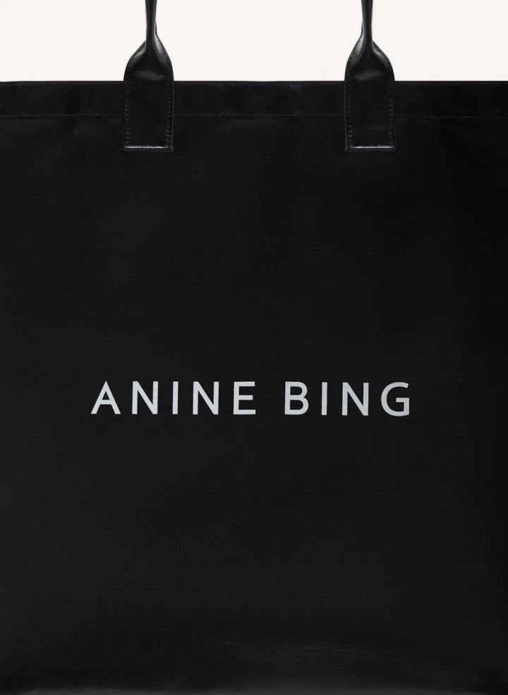 Anine Bing - Bolso tote de algodón Leonie | Negro