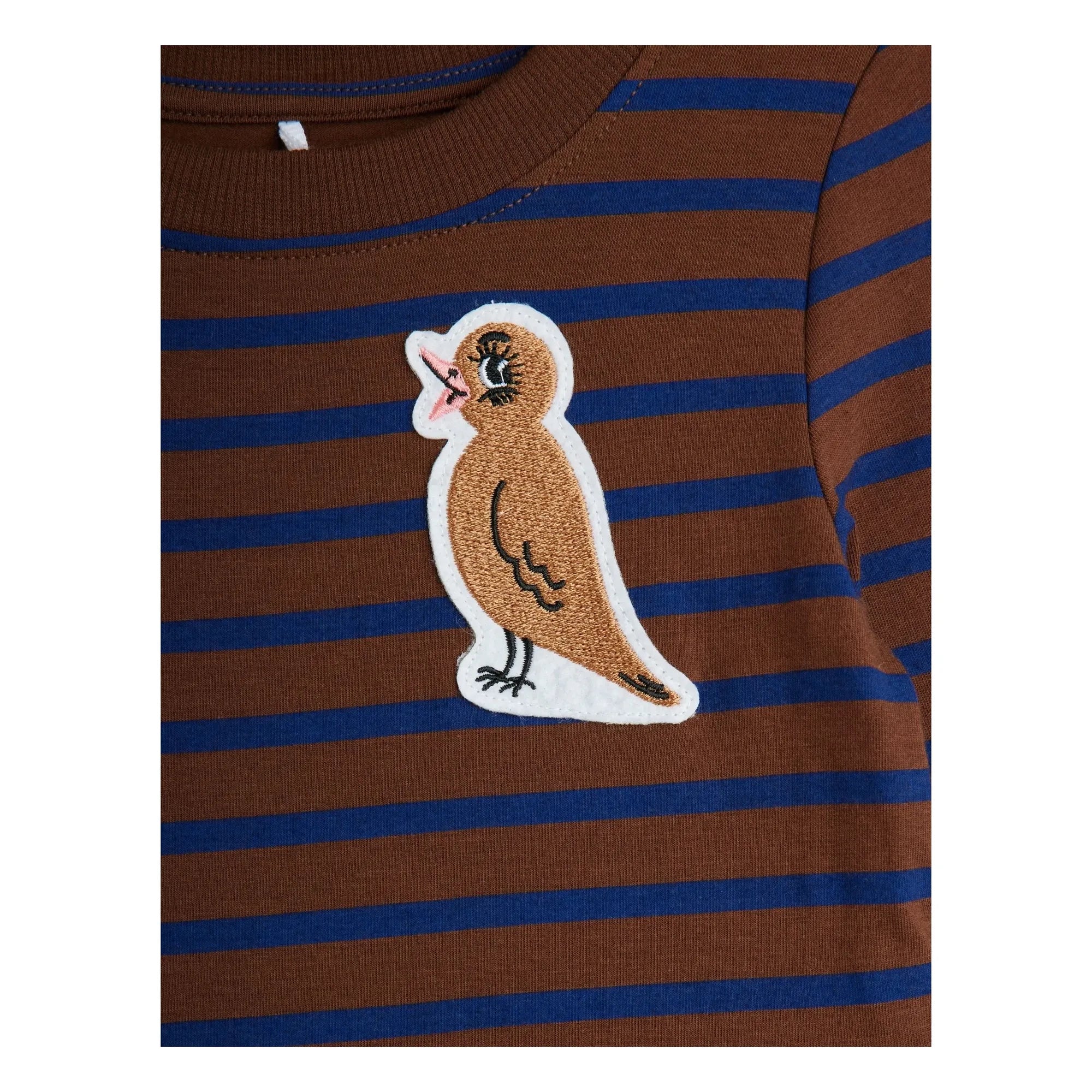 Mini Rodini - Vestido de algodón orgánico con pájaros | Marrón