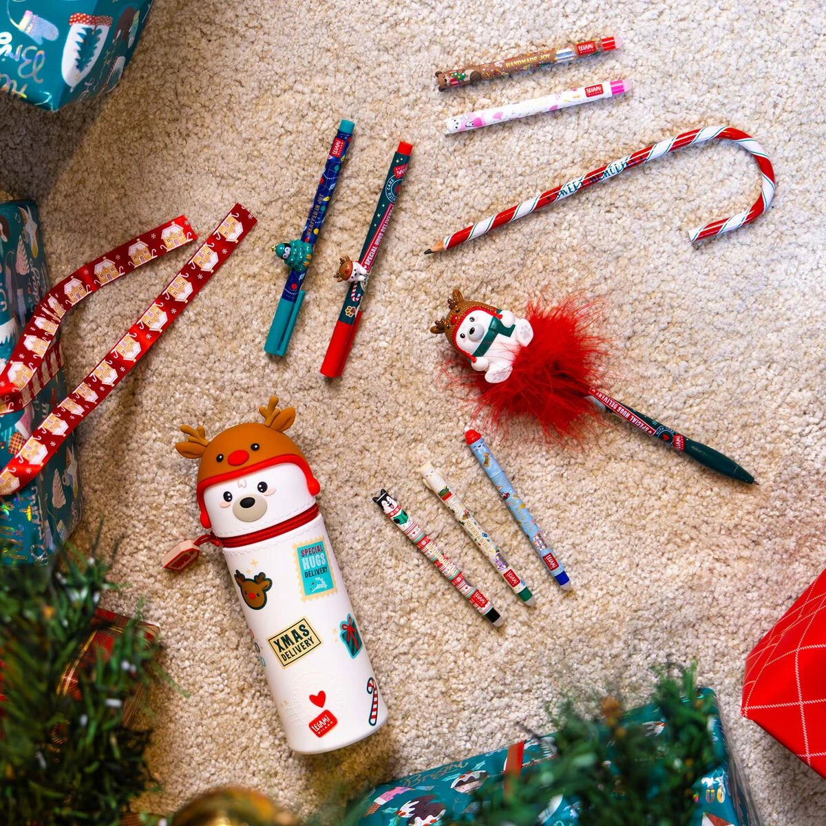 Legami - Set de 2 Bolígrafos con Adornos de Animales - Jingle All Way
