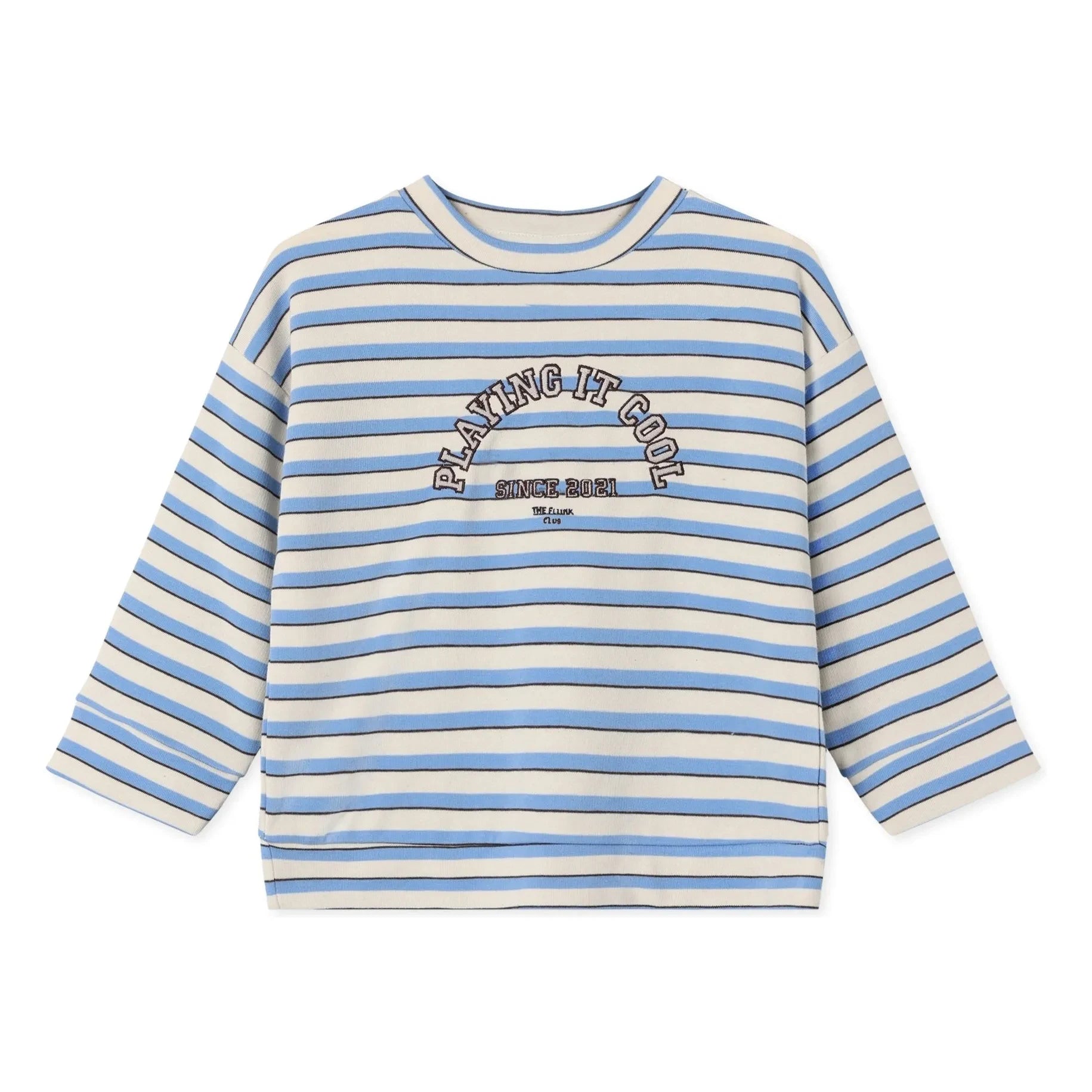 Fliink - Sudadera de algodón orgánico a rayas Alvin | Azul claro
