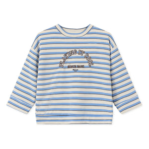 Fliink - Sudadera de algodón orgánico a rayas Alvin | Azul claro
