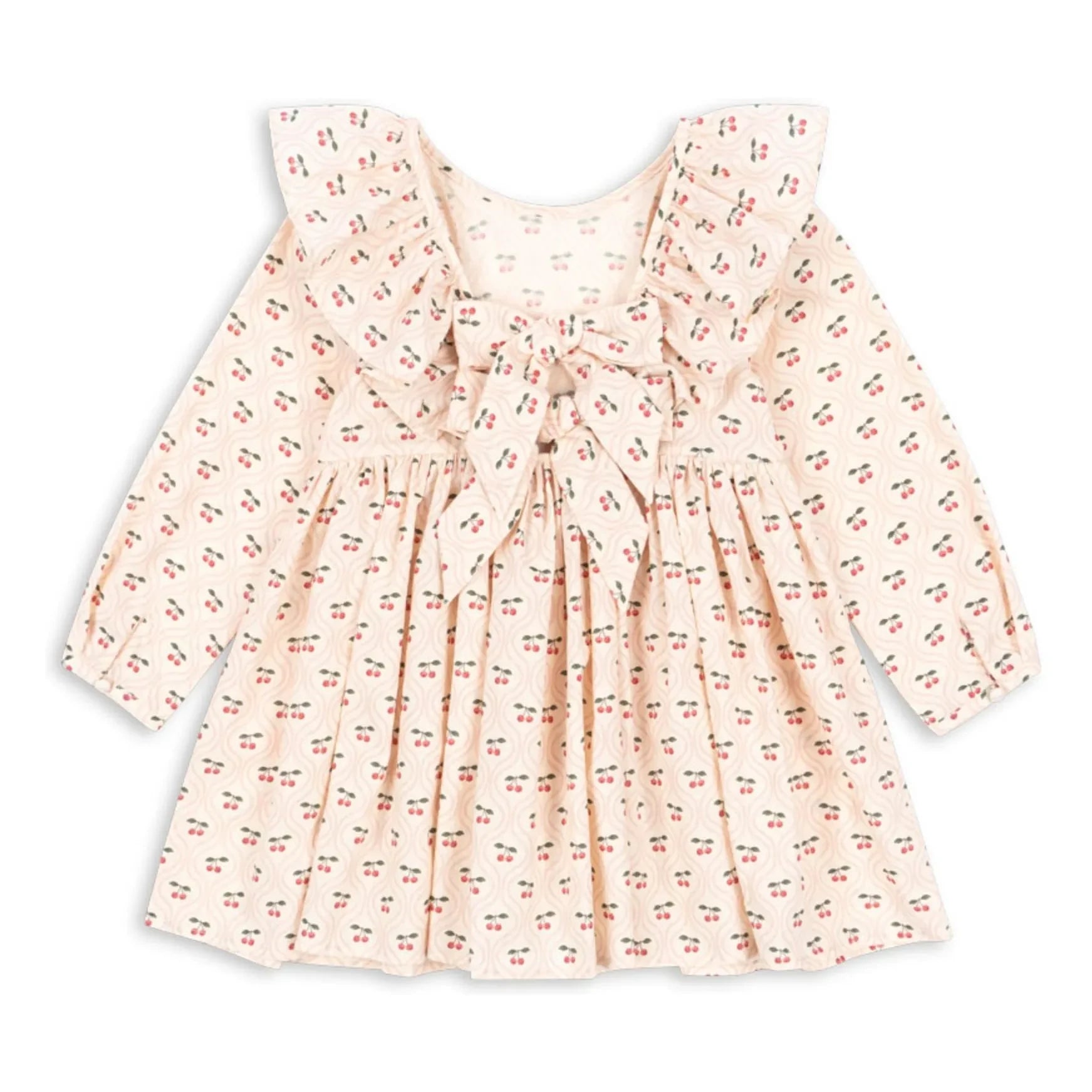Konges Sløjd - Vestido de algodón orgánico Cianna Cherries | Rosa empolvado