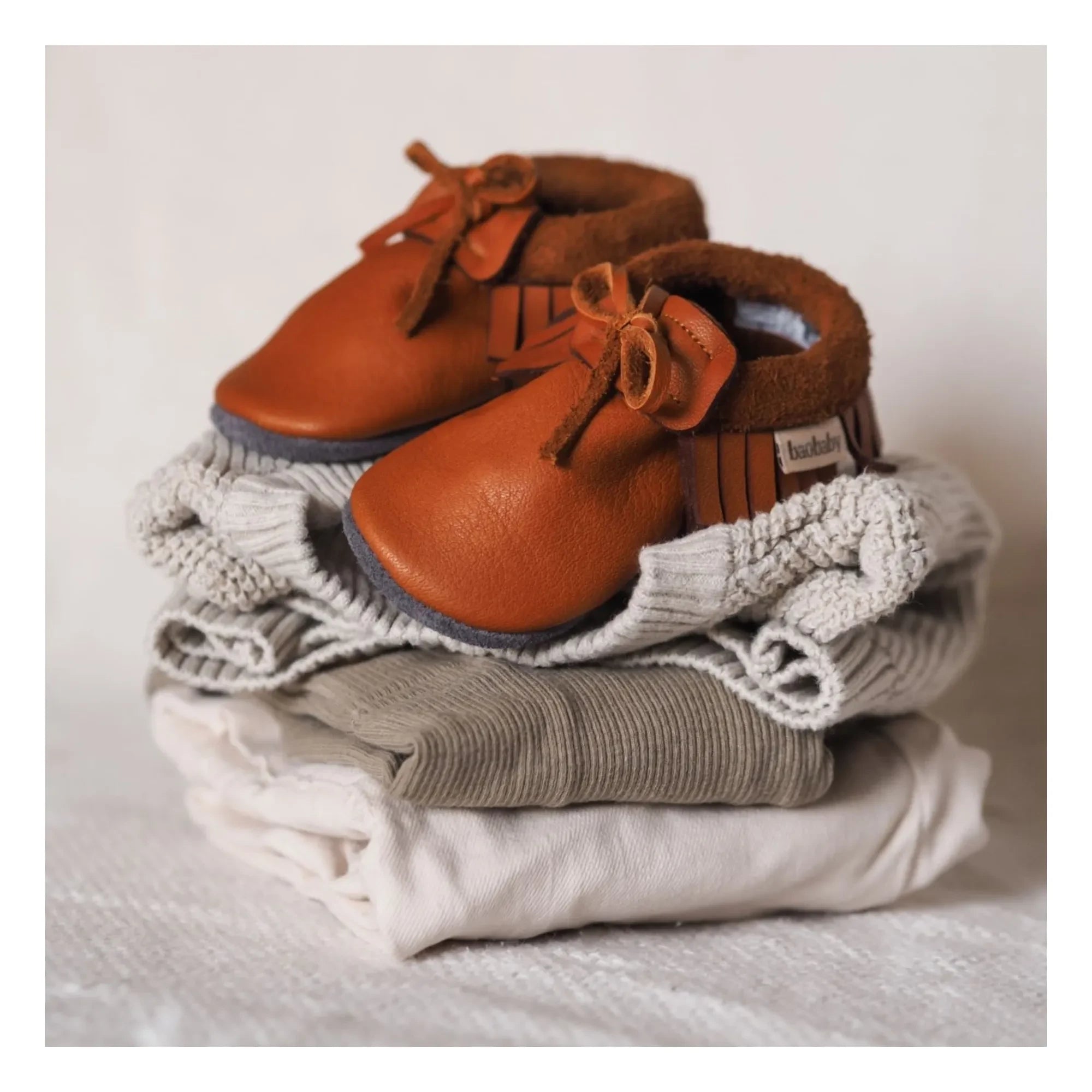 Baobaby - Pantuflas con Nudo y Flecos | Naranja